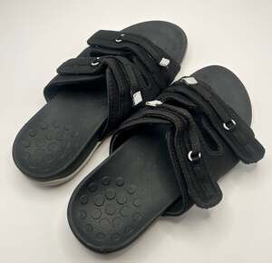 Vionic Sarah Womens Size 8.5 Wide Black Adjustable Strap Sport Slide Sandals